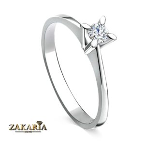 Bague en or blanc et diamant