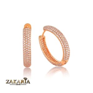 Boucles en Or rose avec pierres zircon