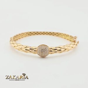 Bracelet en Or rose avec boule en zircon