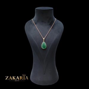 Collier Or rose avec un pierre agate