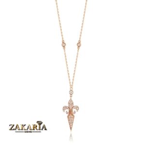 Collier Or rose avec pierre zirconium