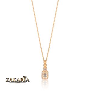 Collection collier Or rose avec pierre zirconium