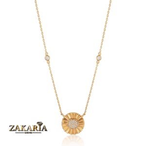 Collier Or rose avec pierre zirconium