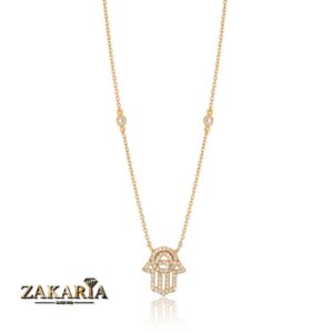 Collier Or rose avec pierre zirconium